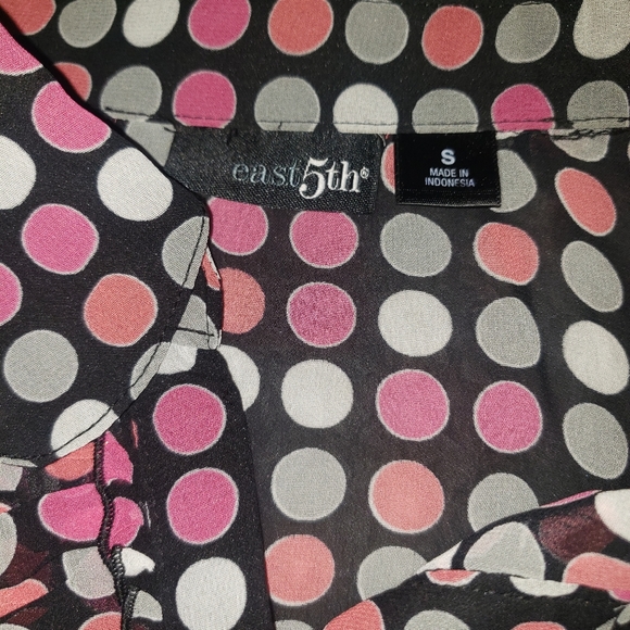 Polka Dot Button Down Shirt Small - Picture 4 of 5